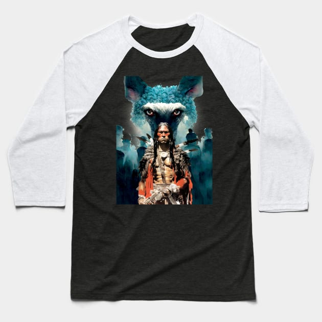 National Native American Heritage Month: "The Strength of the Wolf is the Pack, and the Strength of the Pack is the Wolf" Osage Nation Proverb on a dark (Knocked Out) background Baseball T-Shirt by Puff Sumo